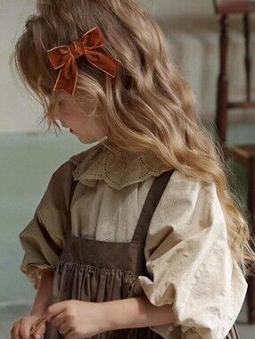 Velvet Bow Hair Clip in Rust